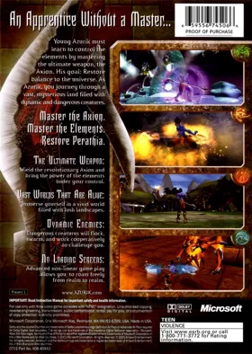 Azurik Rise of Perathia (USA) box cover back